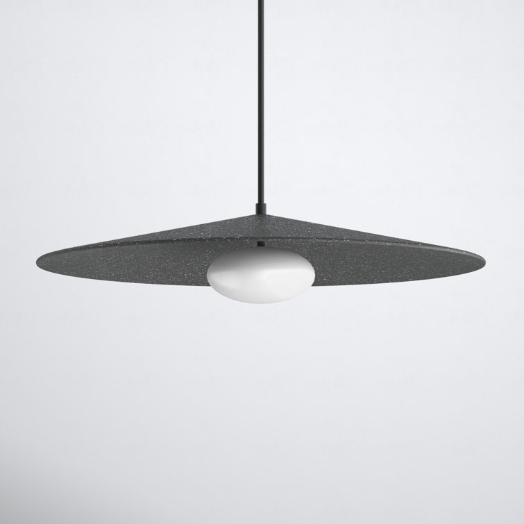 Cruz Gray Glass and Textile LED Pendant Light