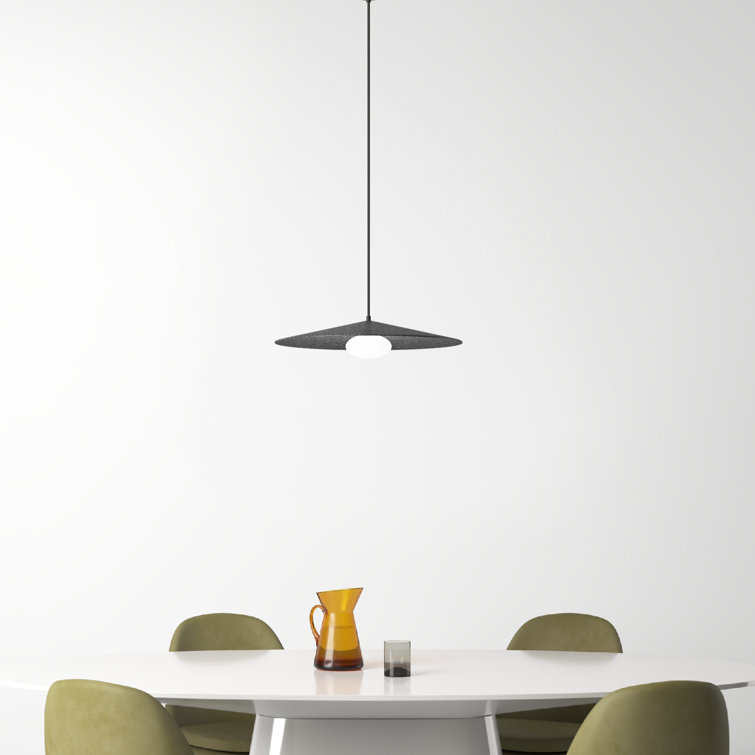 Cruz Gray Glass and Textile LED Pendant Light