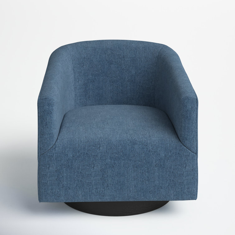 Cadet Blue Wood Swivel Barrel Comfort Chair