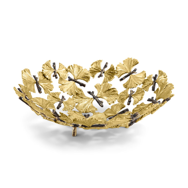 Gold Brass Textured Animal Novelty Fruit/Bread Basket