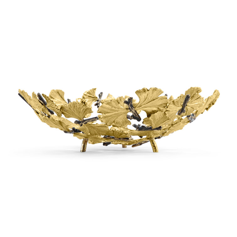 Gold Brass Textured Animal Novelty Fruit/Bread Basket