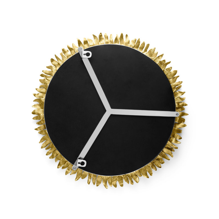Sunflower 36" Gold Round Wall Mirror