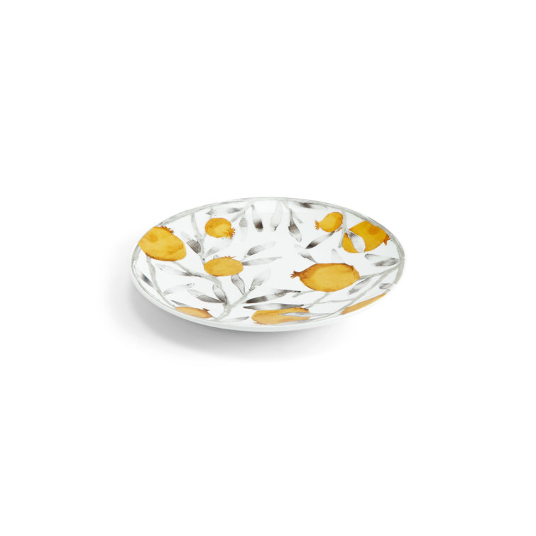 Pomegranate Porcelain Tidbit Plate Set - Microwave Safe, Handcrafted