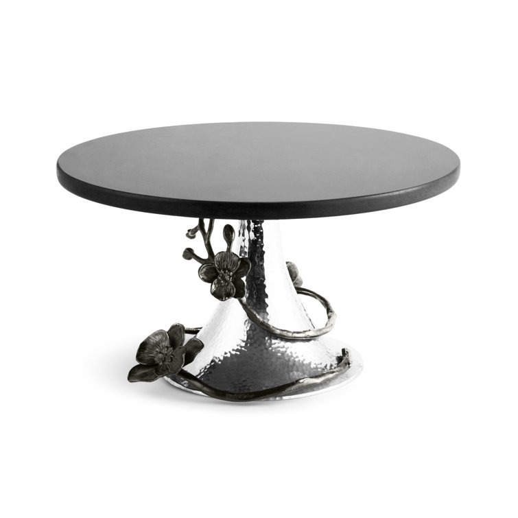 Black Nickel and Granite Round Cake Stand