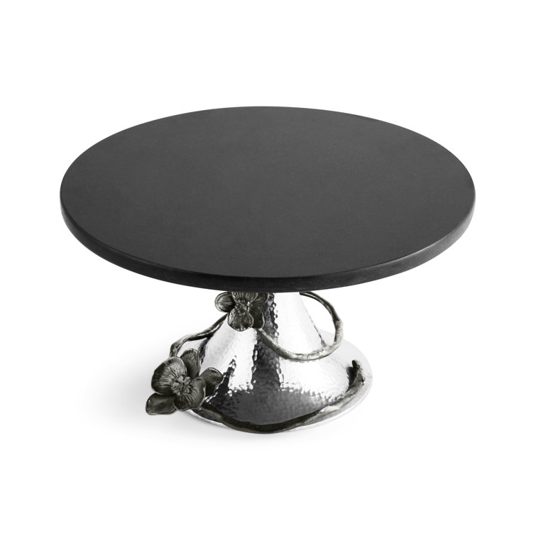 Black Nickel and Granite Round Cake Stand