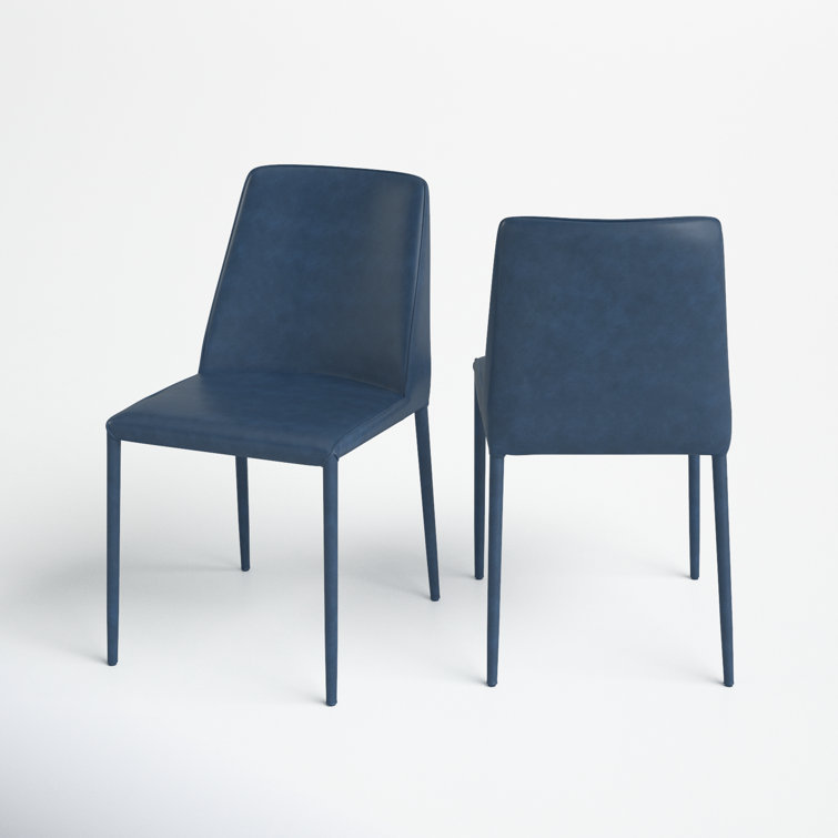 Ocean Cavern Gray Faux Leather Upholstered Side Chair Set