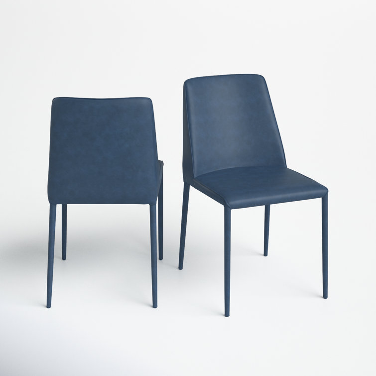 Ocean Cavern Gray Faux Leather Upholstered Side Chair Set