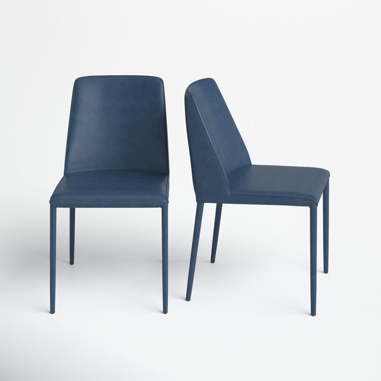 Ocean Cavern Gray Faux Leather Upholstered Side Chair Set