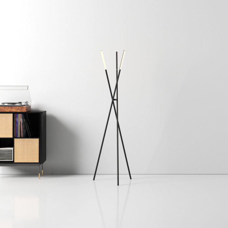 Lorant Minimalist Black Metal LED Tree Floor Lamp, 73.5"