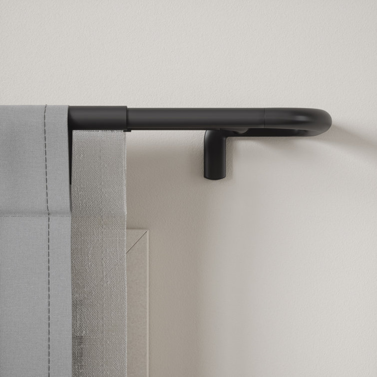 Black Double Wrap-Around Room Darkening Curtain Rod