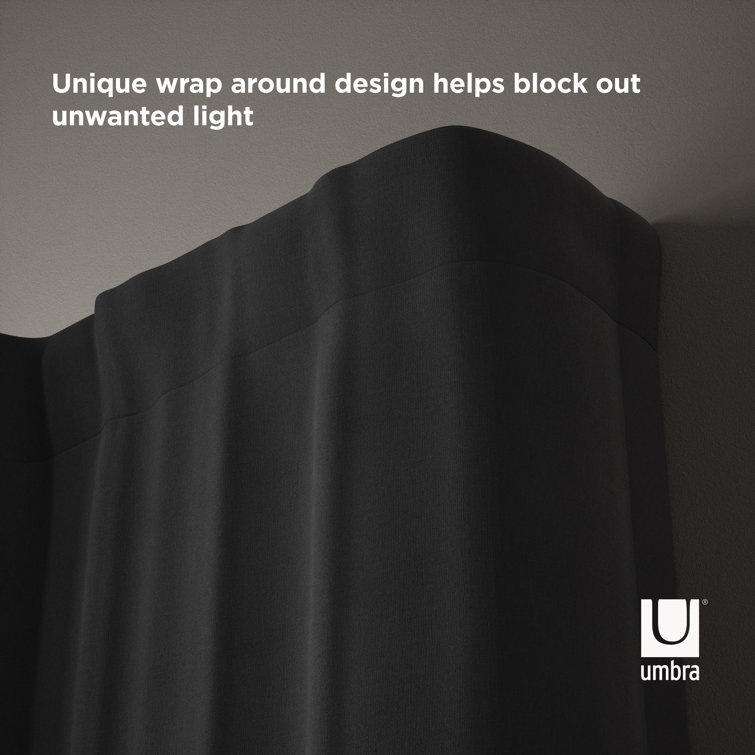 Nickel Room Darkening Wrap Around Curtain Rod, 30-84 Inches