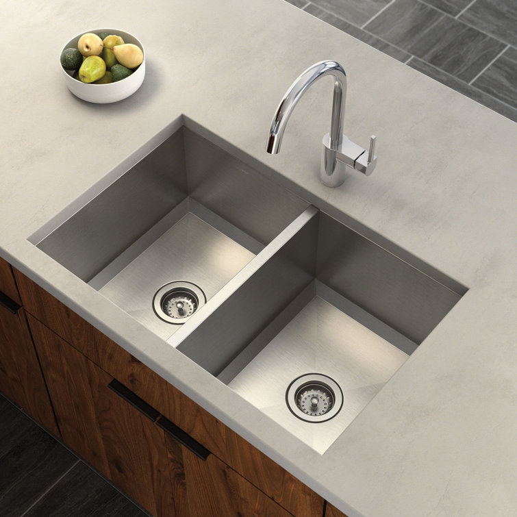 Align 15'' High Arc Chrome Stainless Steel Kitchen Faucet with Pull-out Spray