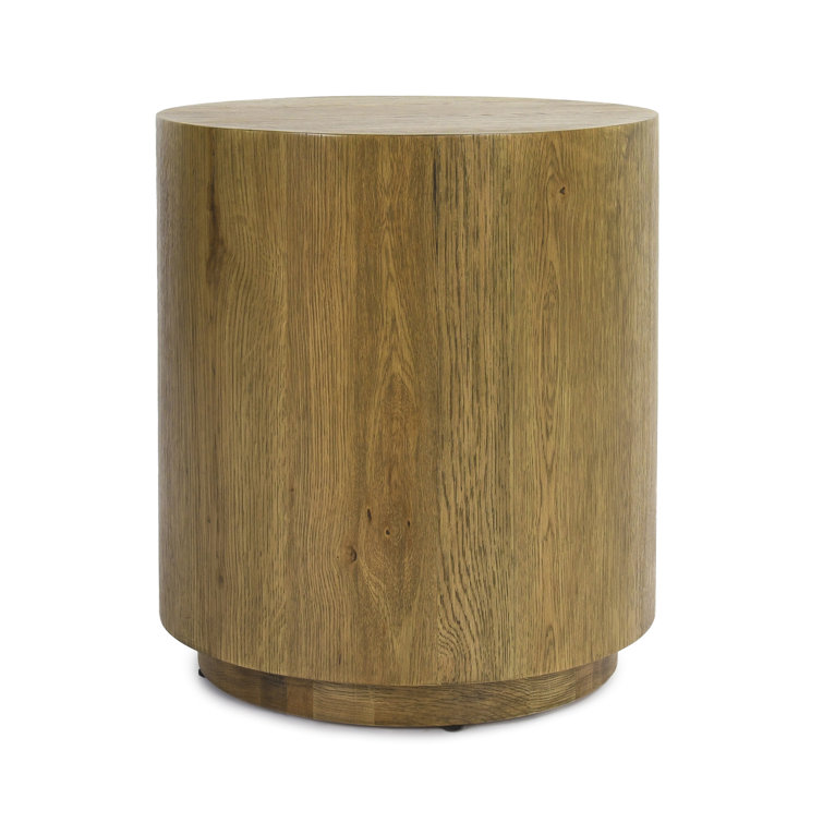 Layne 20" Light Brown Oak Veneer Round End Table