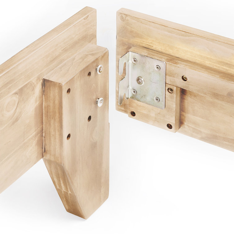 Natural Pine Queen Platform Bed Frame with Slats