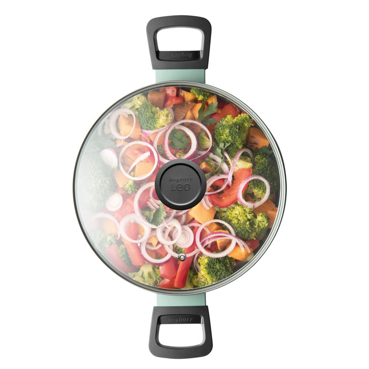 Green Aluminum Non-stick Casserole with Glass Lid