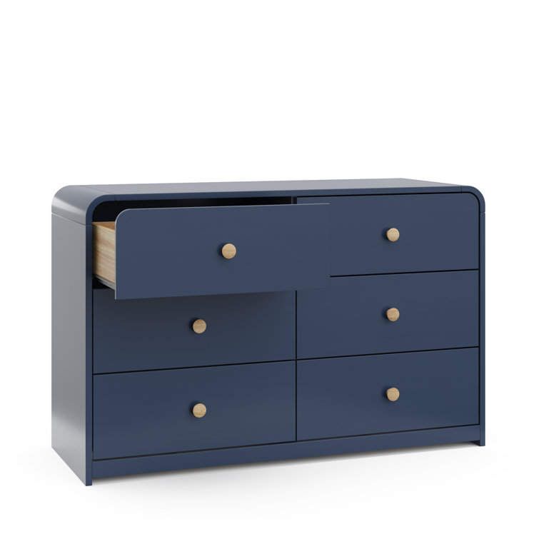 Midnight Blue Double Nursery Dresser with 6 Drawers