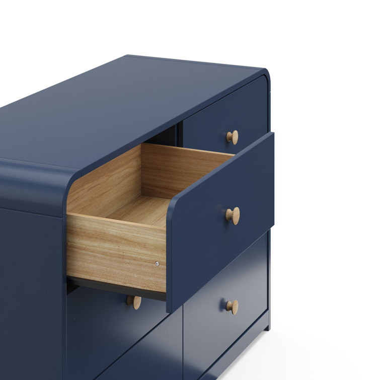 Midnight Blue Double Nursery Dresser with 6 Drawers