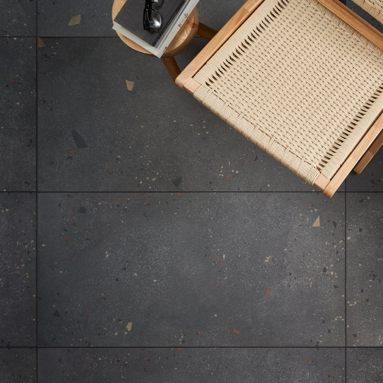 Charcoal Gray Large Format Matte Porcelain Shower Tile