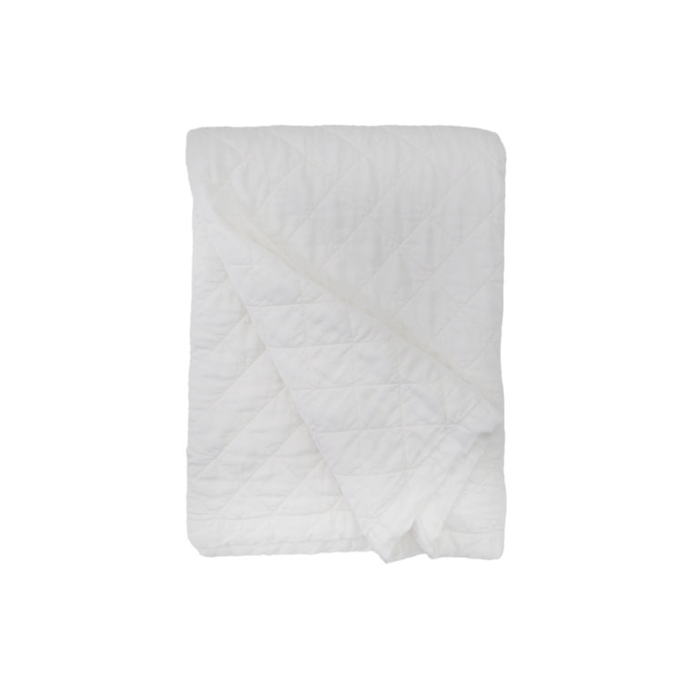 Luxurious White Bamboo Sateen Twin Bedspread