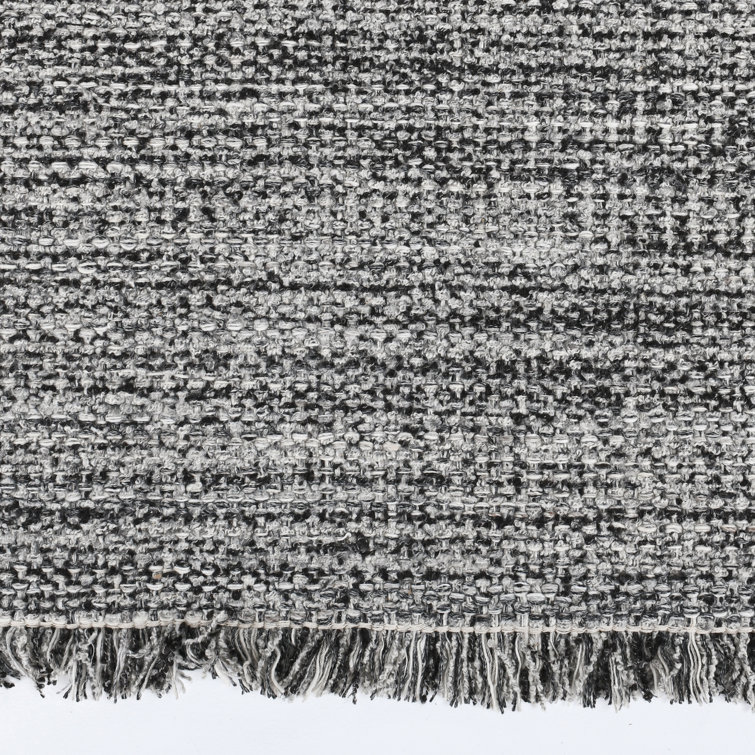 Handmade Gray Wool and Cotton Rectangular 8' x 10' Rug