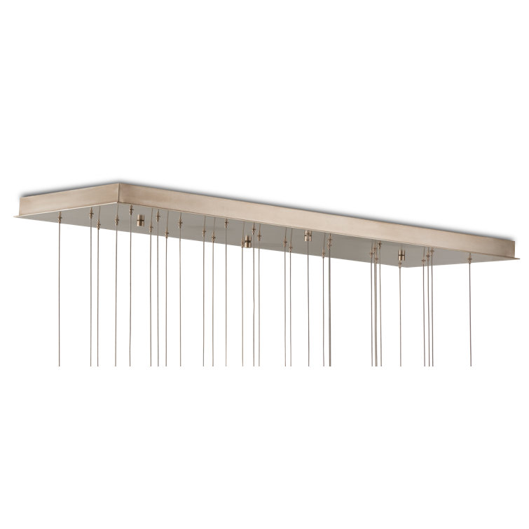 Rame 30-Light Copper & Silver Mercury Glass Pendant