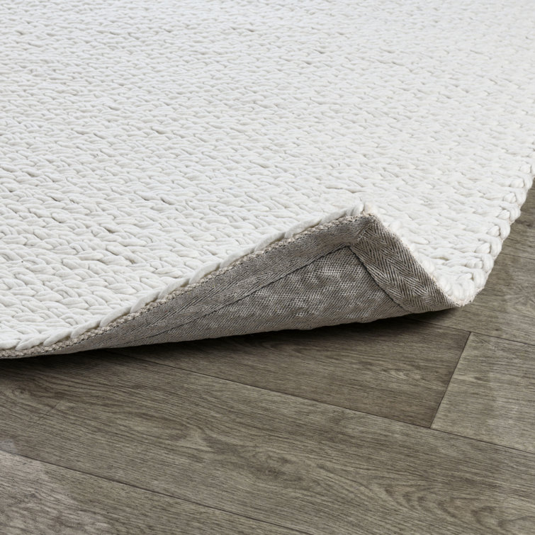 Ivory Braided Wool and Cotton Rectangular Area Rug 9' x 12'