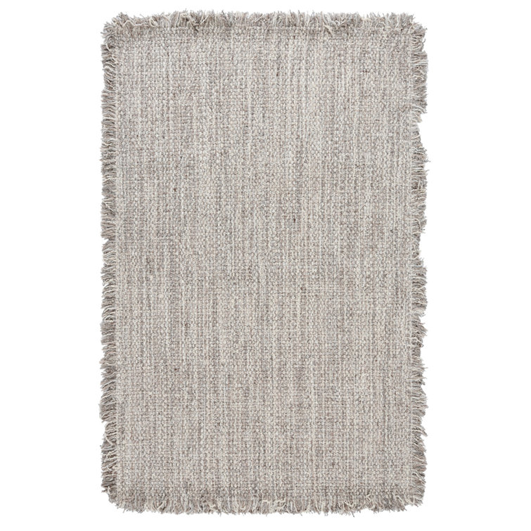 Natural Solid Wool and Viscose Rectangular 8' x 10' Rug