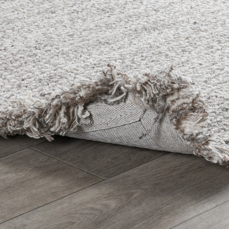 Natural Solid Wool and Viscose Rectangular 8' x 10' Rug