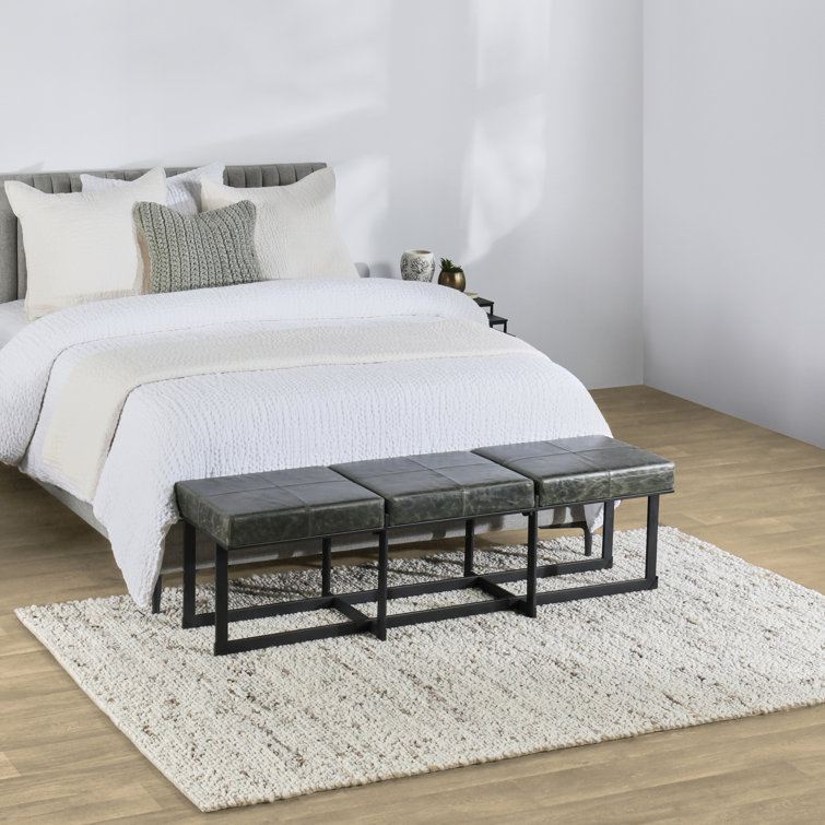 Handmade Natural Wool and Cotton Rectangular Stripe Rug