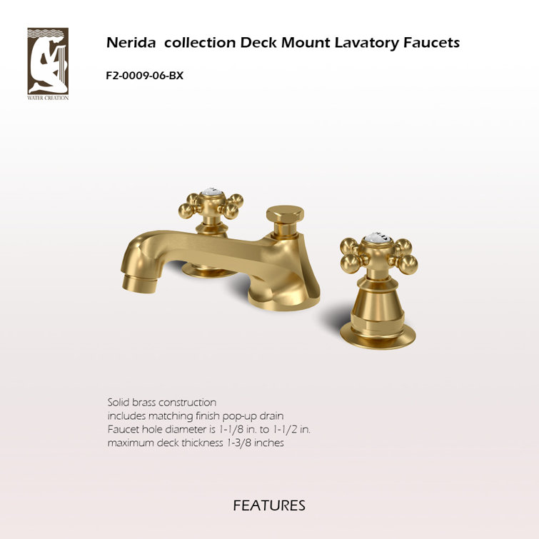 Satin Gold Brass Widespread 2-Handle Bathroom Faucet