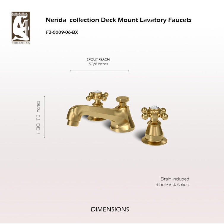Satin Gold Brass Widespread 2-Handle Bathroom Faucet