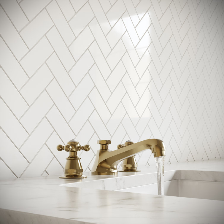 Satin Gold Brass Widespread 2-Handle Bathroom Faucet