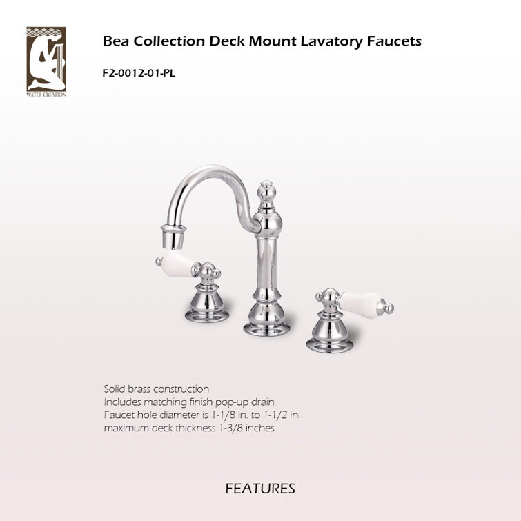 Victorian Chrome Widespread Bathroom Faucet with Cross Handles