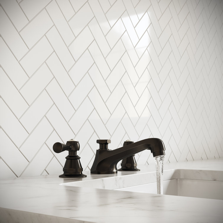Oil Rubbed Bronze Widespread Bathroom Faucet with Cross Handles