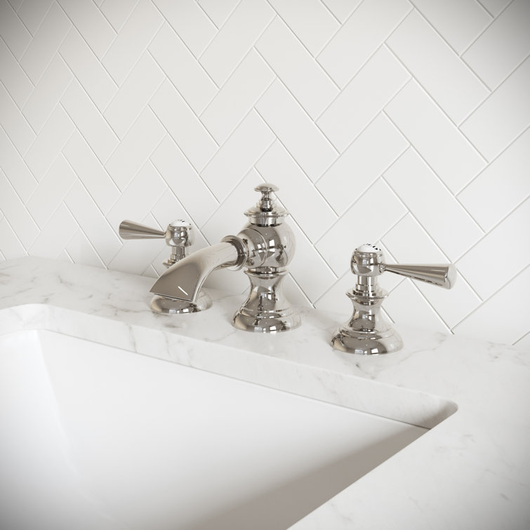 Brushed Nickel Widespread 2-Handle Bathroom Faucet with Pop-Up Drain
