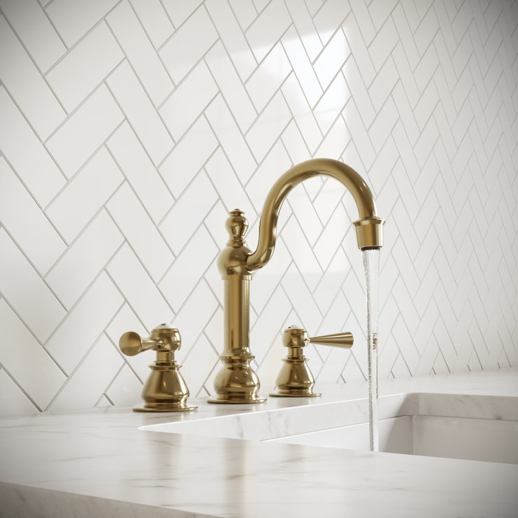 Satin Brass High Arc Torch Lever Handle Lavatory Faucet