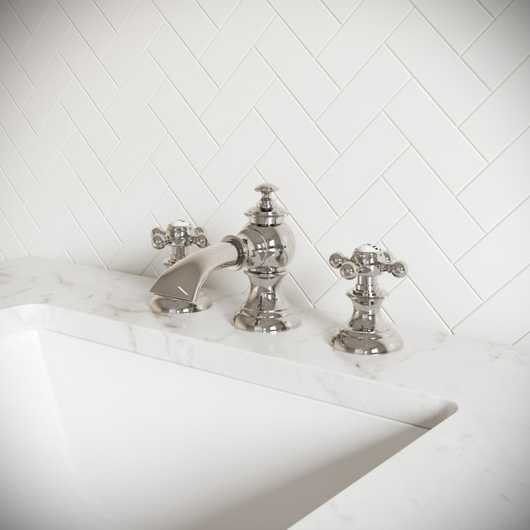 Elegant Polished Nickel Widespread Bathroom Faucet