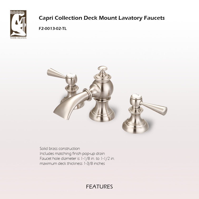 Brushed Nickel Widespread 2-Handle Bathroom Faucet with Pop-Up Drain