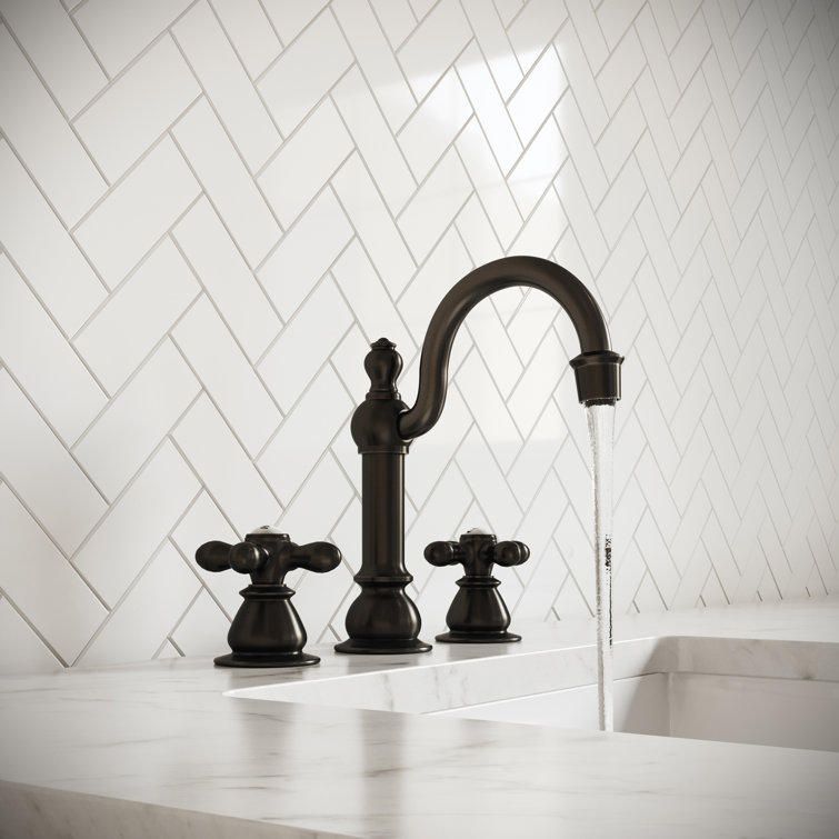 Oil-Rubbed Bronze Widespread Lavatory Faucet with Pop-Up Drain