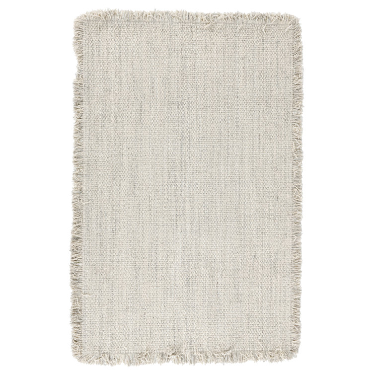 Handmade Ivory Solid Wool Blend Rectangular 8' x 10' Rug