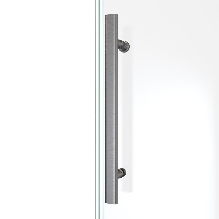 Seneca 60 in. Frameless Sliding Shower Door in Brushed Stainless Steel