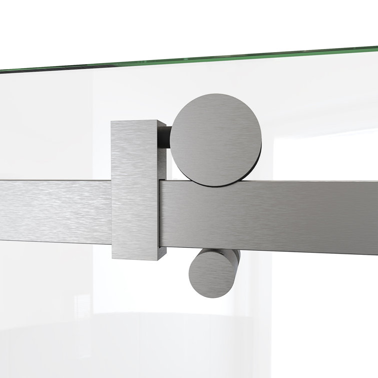 Seneca 60 in. Frameless Sliding Shower Door in Brushed Stainless Steel