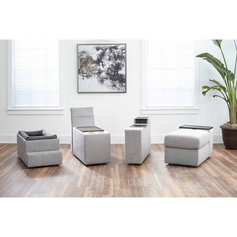 Gray Polyester Blend Pet Bed Hub with Storage