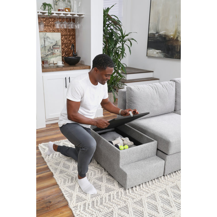 Gray Polyester Blend Pet Bed Hub with Storage