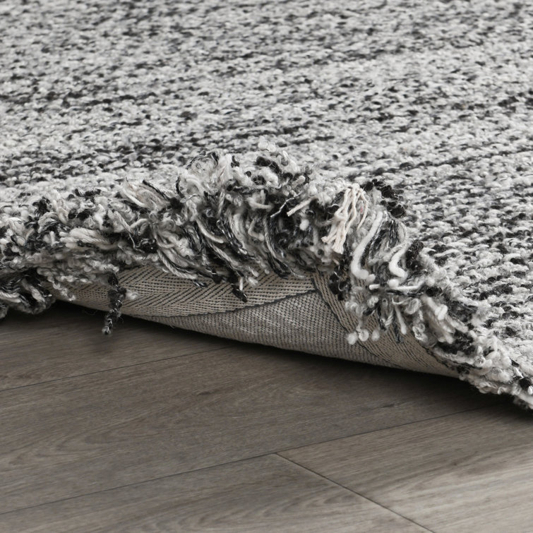Handmade Gray Wool and Cotton Rectangular 8' x 10' Rug