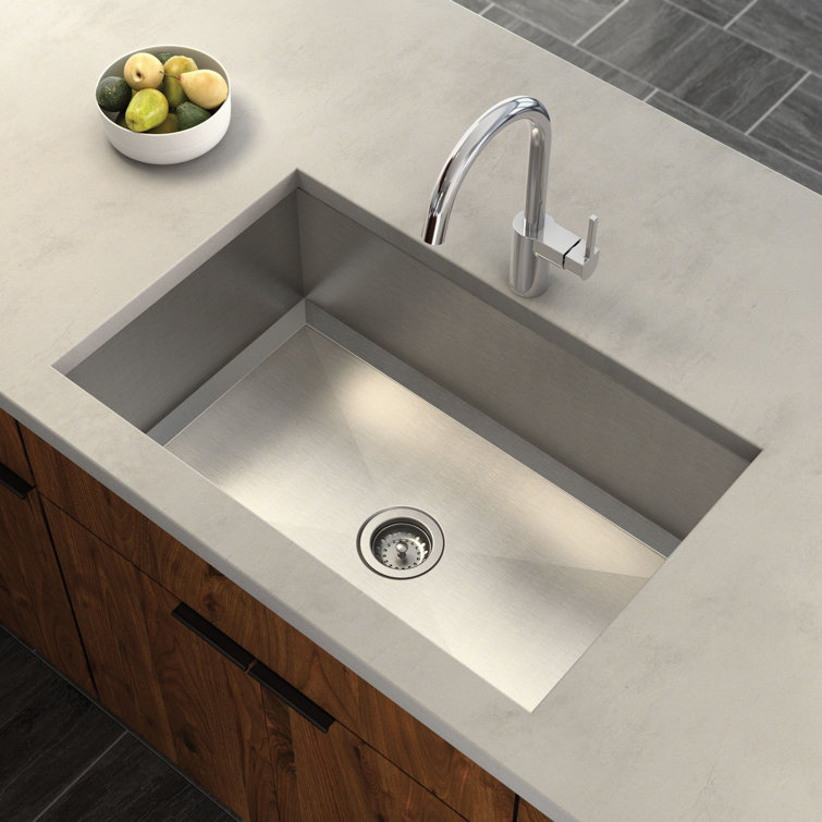 Align 15'' High Arc Chrome Stainless Steel Kitchen Faucet with Pull-out Spray