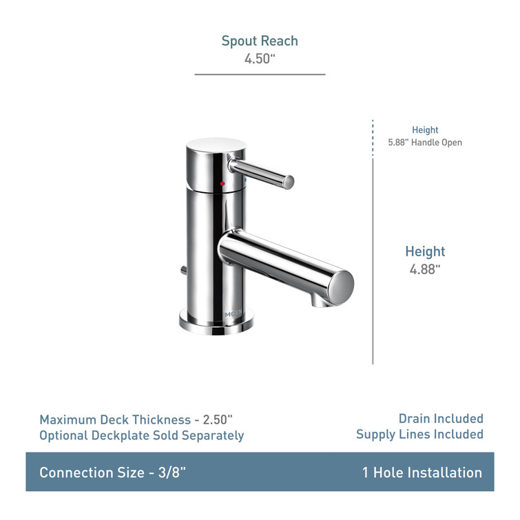 Chrome Single Handle Low Profile Bathroom Faucet