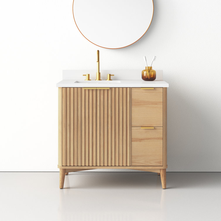 Ronson 36" Rustic Ash Single Sink Scandinavian Bathroom Vanity
