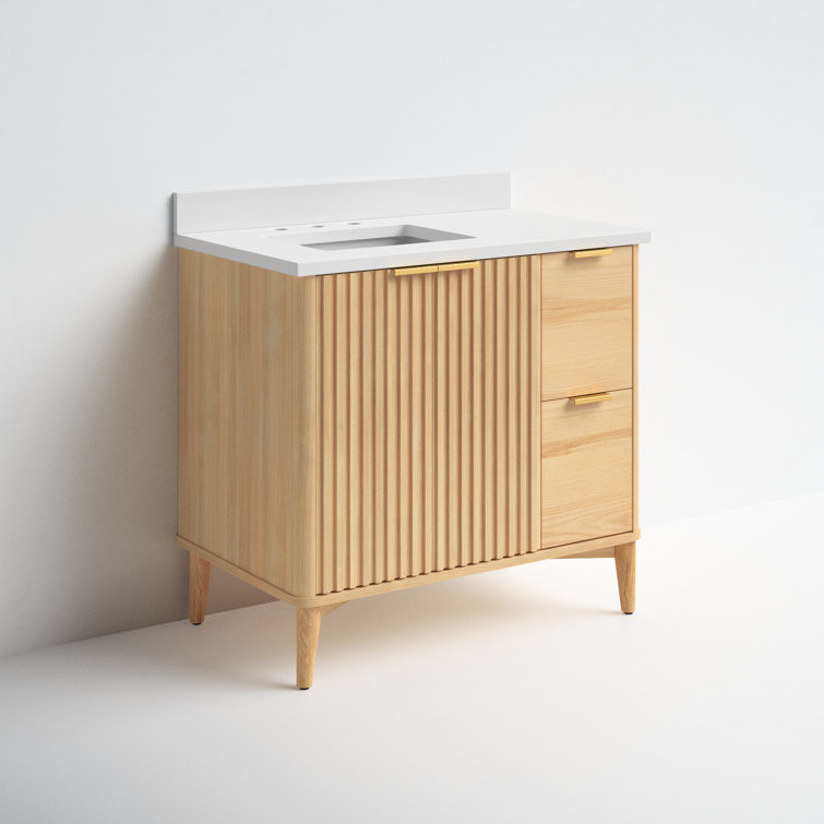 Ronson 36" Rustic Ash Single Sink Scandinavian Bathroom Vanity