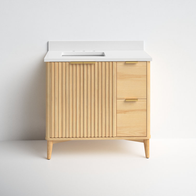 Ronson 36" Rustic Ash Single Sink Scandinavian Bathroom Vanity